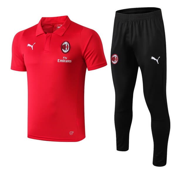 Polo Conjunto Completo AC Milan 2018/19 Rojo